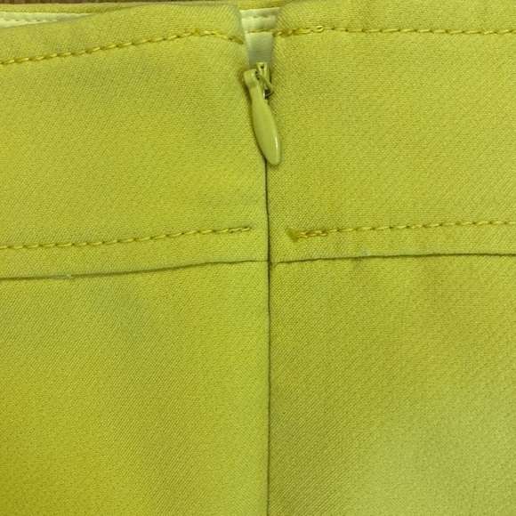Loft skirt mustard yellow midi lined skirt two front pockets woman’s size 12 p - Picture 6 of 8